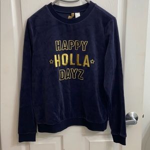 HM Happy Holidays Velvet Crewneck